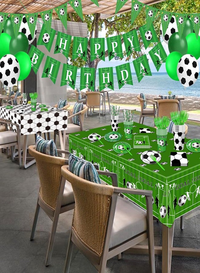 BOLAKE Soccer Party Plates Tableware Set Serves 24 Soccer Party Supplies Includes Banner Plates Cups Napkins Tablecloth for Soccer Sports Theme Birthday Supplies - Image 4